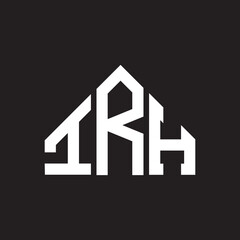 IRH letter logo design on Black background. IRH creative initials letter logo concept. IRH letter design. 