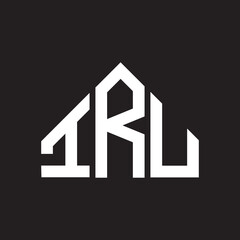 IRU letter logo design on Black background. IRU creative initials letter logo concept. IRU letter design. 