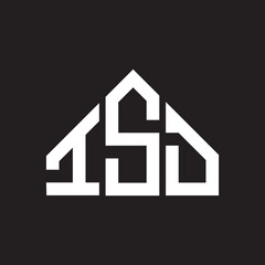 ISD letter logo design on Black background. ISD creative initials letter logo concept. ISD letter design. 