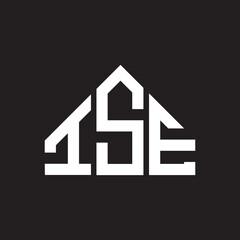 ISE letter logo design on Black background. ISE creative initials letter logo concept. ISE letter design. 