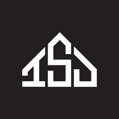ISJ letter logo design on Black background. ISJ creative initials letter logo concept. ISJ letter design. 