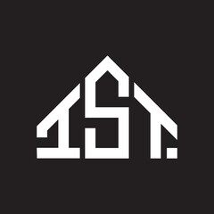 IST letter logo design on Black background. IST creative initials letter logo concept. IST letter design. 