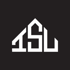 ISU letter logo design on Black background. ISU creative initials letter logo concept. ISU letter design. 