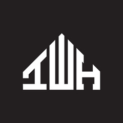 IWH letter logo design on Black background. IWH creative initials letter logo concept. IWH letter design. 
