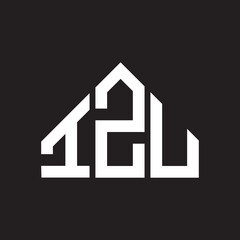 IZU letter logo design on black background. IZU creative initials letter logo concept. IZU letter design. 