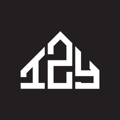 IZY letter logo design on black background. IZY creative initials letter logo concept. IZY letter design. 