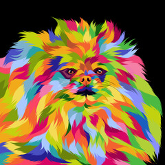 Dog vector colorful illustration