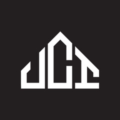 JCI letter logo design on black background. JCI creative initials letter logo concept. JCI letter design. 