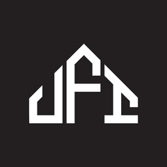JFI letter logo design on black background. JFI creative initials letter logo concept. JFI letter design. 