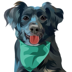 Dog vector colorful illustration