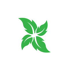 GREEN Leaf art style, a natural leaf icon look, modern green leaf logo design for company, organisation. vector leaf