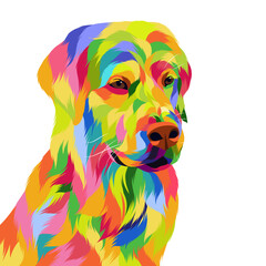 Dog vector colorful illustration