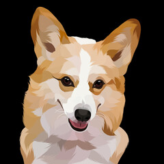 Dog vector colorful illustration