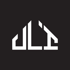 JLI letter logo design on Black background. JLI creative initials letter logo concept. JLI letter design. 