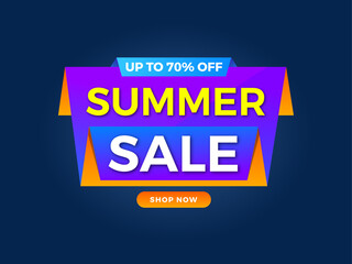 Summer Sale banner design with editable text effect