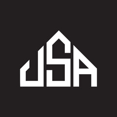 USA letter logo design on black background. USA  creative initials letter logo concept. USA letter design.