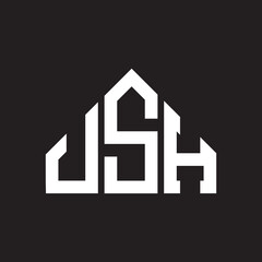 USH letter logo design on black background. USH  creative initials letter logo concept. USH letter design.