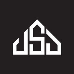USJ letter logo design on black background. USJ creative initials letter logo concept. USJ letter design. 