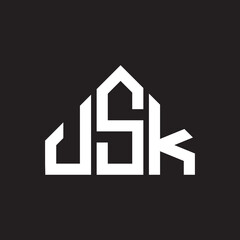 USK letter logo design on black background. USK  creative initials letter logo concept. USK letter design.