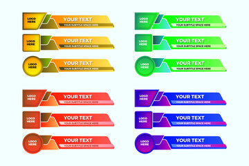 Colorful lower third banner template set