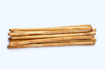Bread sticks on white background