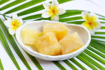 Tapioca in syrup. Sweet dessert