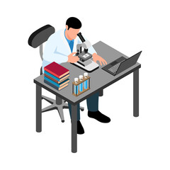 Fototapeta premium Scientists Lab Workplace Composition