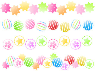 カラフルなお菓子のラインセット