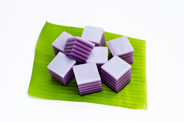 Coconut milk with purple sweet potato jelly