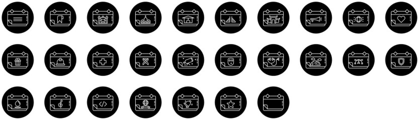 calendar event icon set