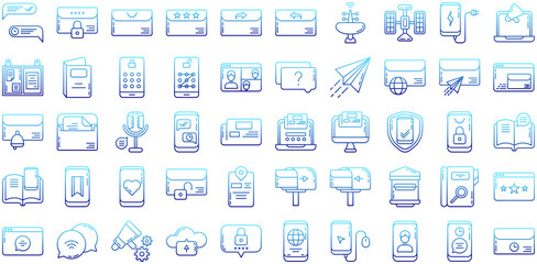 communication icon set