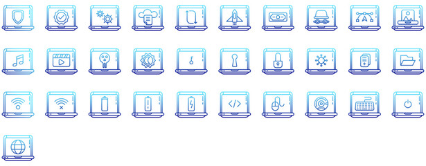 laptop icon set
