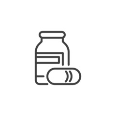 Pill bottle line icon