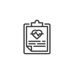 Heart check report line icon