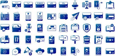 communication icon set