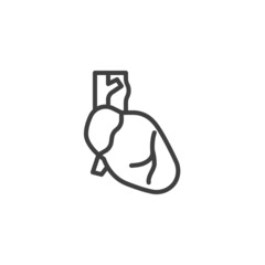 Heart disease line icon