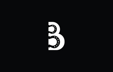  Horseshoe Modern and unique letter B initials logo design