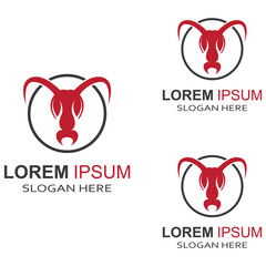 ant head logo. Using a vector illustration template design concept