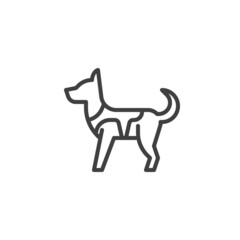 Police dog line icon