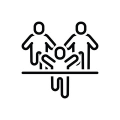 Black line icon for marathon