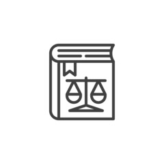 Law book line icon