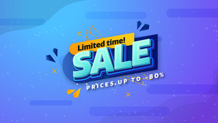 Sale banner template design with geometric background , Big sale special offer up to 80% off. Super Sale, end of season special offer banner. vector illustration.