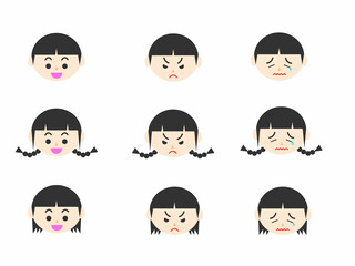 笑顔・怒る・泣く表情別アイコンのセット