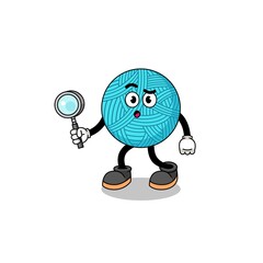 Mascot of yarn ball searching