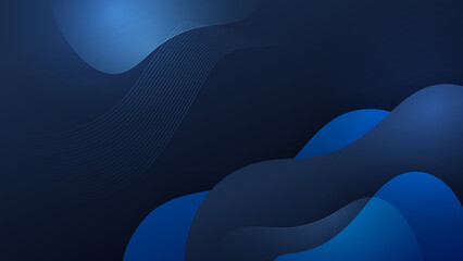 Modern shiny realistic dark blue black with shadow abstract design presentation background. Technology network vector illustration for banner, cover, web, flyer, card, poster, texture, slide, magazine