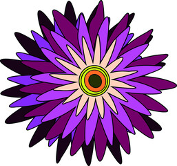 Purple flower . A vector file is useful for creating your designs.