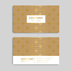 Gold and white business cards. Vector ornament template. Great for invitation, flyer, menu, background, wallpaper, decoration, packaging or any desired idea.