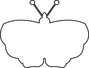 Butterfly in black and white, graphics. A vector file is useful for creating your designs.