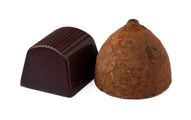 Chocolate candies sweets isolated on a white background