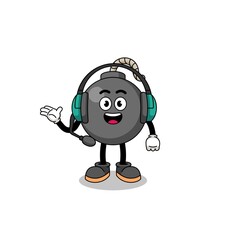 Fototapeta na wymiar Mascot Illustration of bomb as a customer services